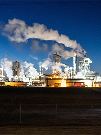 night shot of Koch Fertilizer